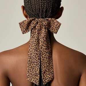 J.Crew Leopard Print Oversize Bow Hair Clip, Brown